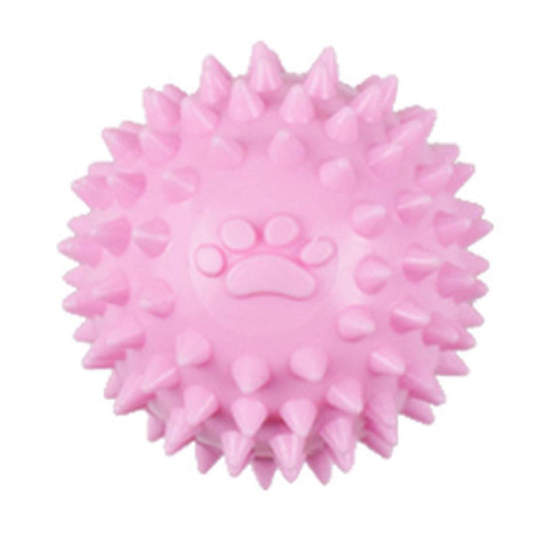 TPR dog chew toy in hollow ball shape for cleaning teeth.