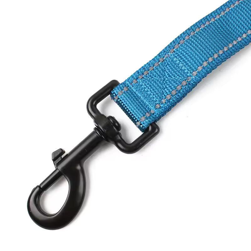 Adjustable reflective dog leash designed for safety and control.