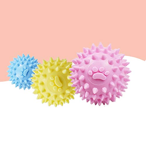 Hollow rubber dog ball designed for teeth cleaning.