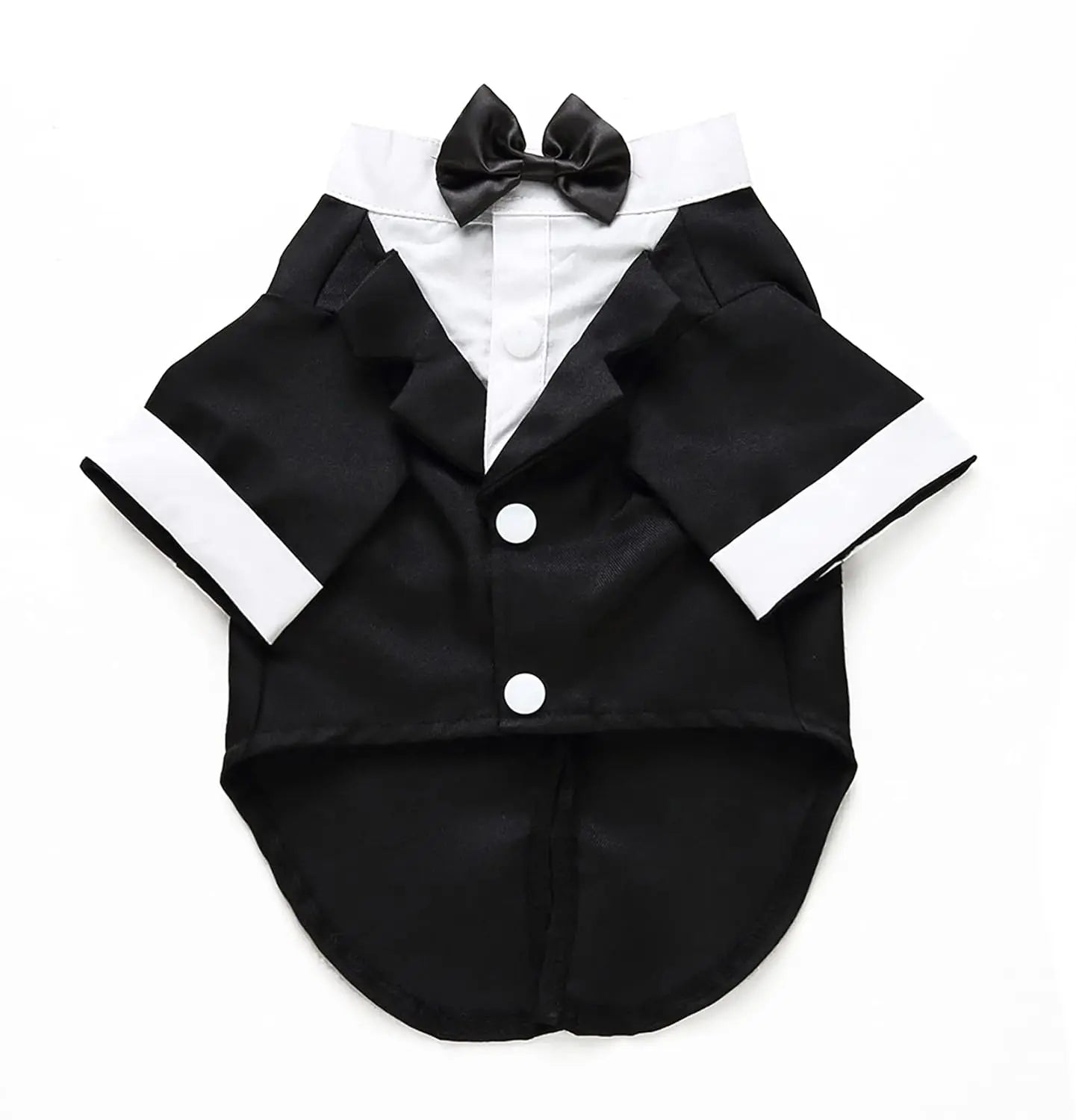 Classic black tuxedo for pets, ideal for weddings and special events.